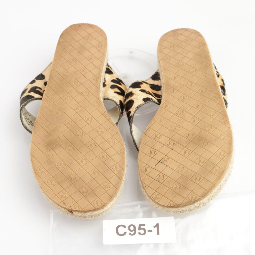 Donald Pliner Womens Kyla Sandal Size 8 Brown Leopard Pony Hair Thong Slide Shoe - Picture 9 of 12